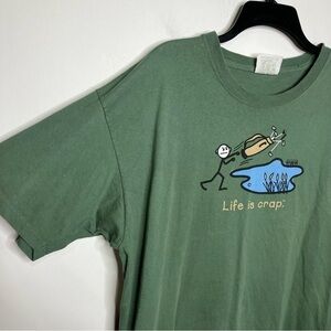 Life is Crap men’s funny t-shirt green golf size XXL